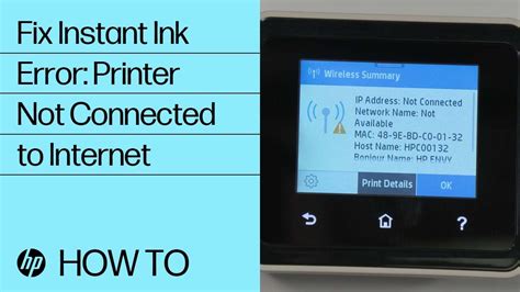 Printer is connected to internet but hp ink account can’t connect.